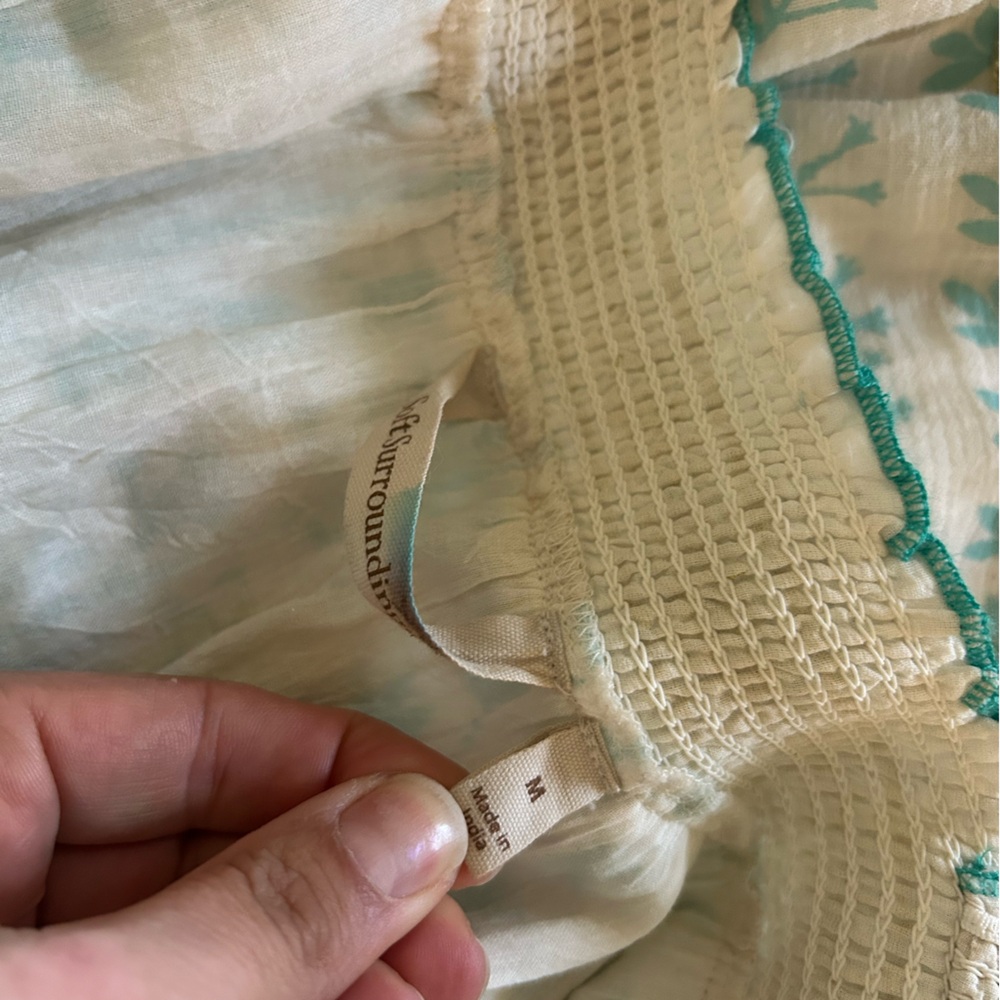 Soft Surroundings Aegean Tiered Maxi Dress Boho Metallic Size M Beachy NWOT - Picture 6 of 15